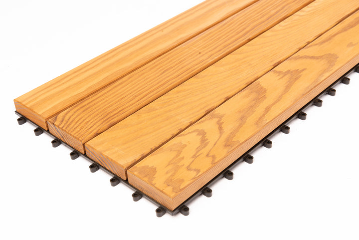 Deck Madeira Modular Pinho Marítimo Thermo 300X600(71)mm, Exclusive, Base PVC, Preço à Unidade