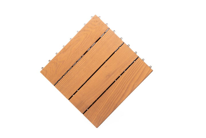Deck Madeira Modular Freixo Thermo 300X300(71)mm, Exclusive, Base PVC, Preço à Unidade
