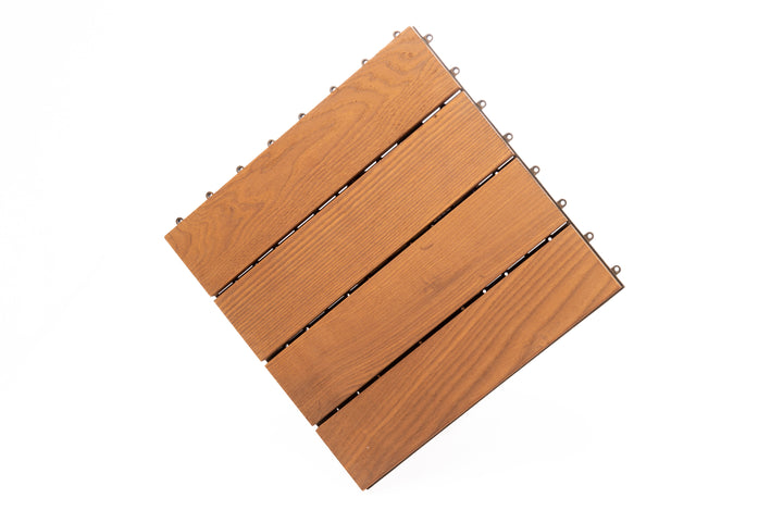 Deck Madeira Modular Freixo Thermo 300X300(71)mm, Exclusive, Base PVC, Preço à Unidade