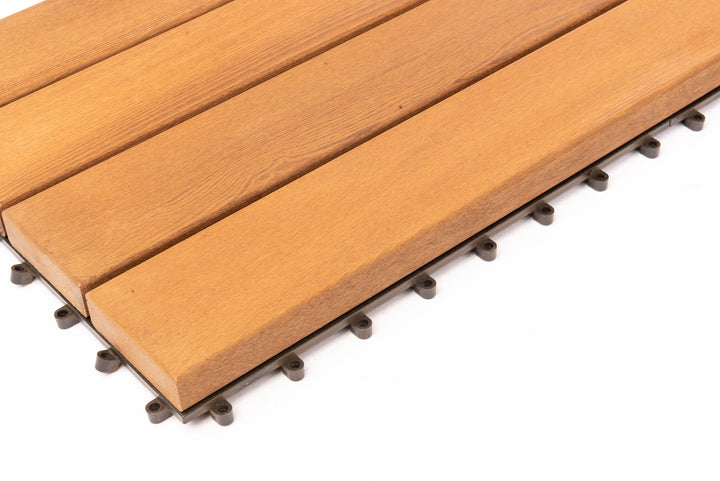 Deck Madeira Modular Freixo Thermo 300X600(71)mm, Exclusive, Base PVC, Preço à Unidade