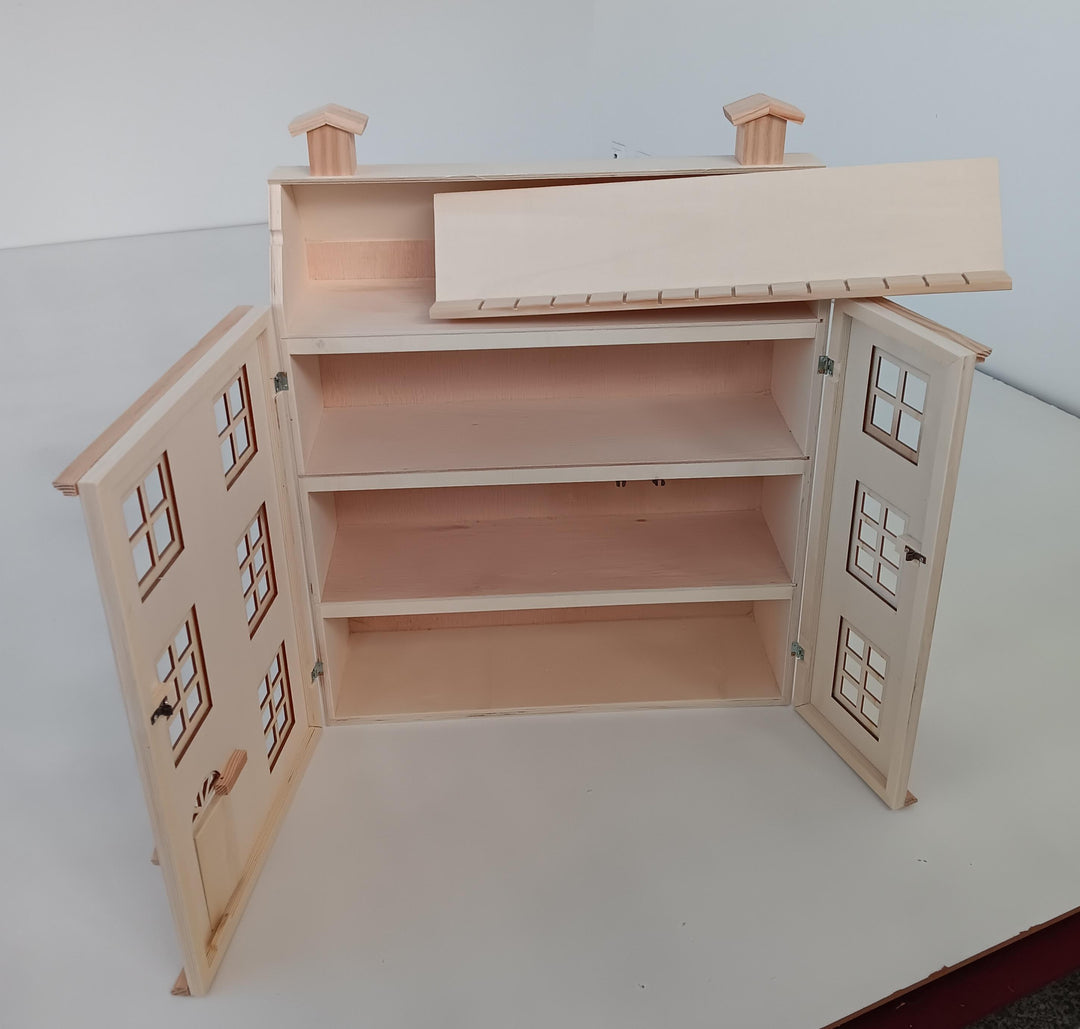 Casa de Bonecas em Madeira DIY - 3 Andares e Sótão