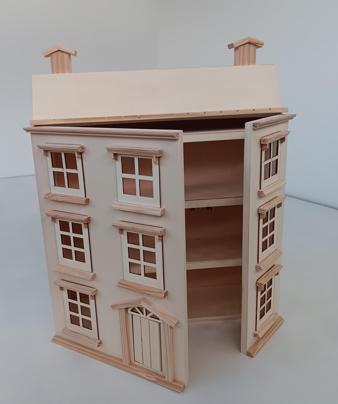 Casa de Bonecas em Madeira DIY - 3 Andares e Sótão