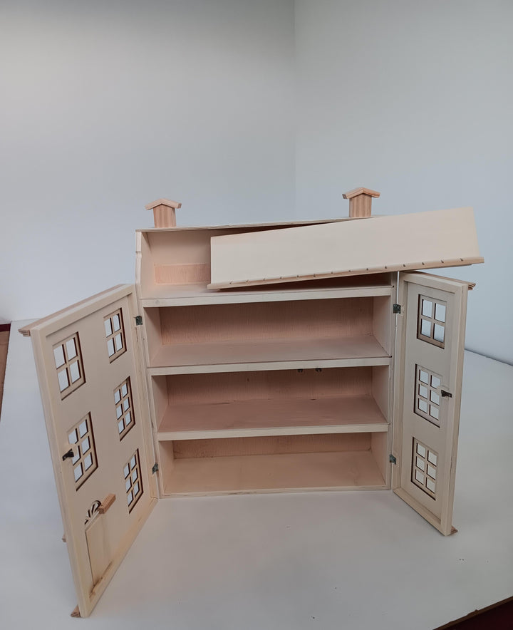 Casa de Bonecas em Madeira DIY - 3 Andares e Sótão