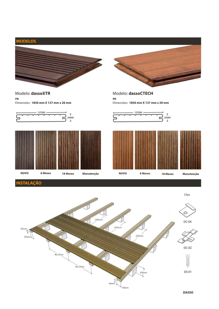 Deck Bamboo Dasso CTECH 1850X137X20