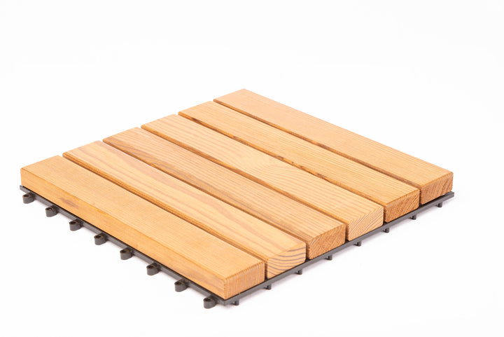 Deck Madeira Modular  Pinho Marítimo Thermo 300X300(46)mm, Exclusive, Base PVC, Preço à Unidade