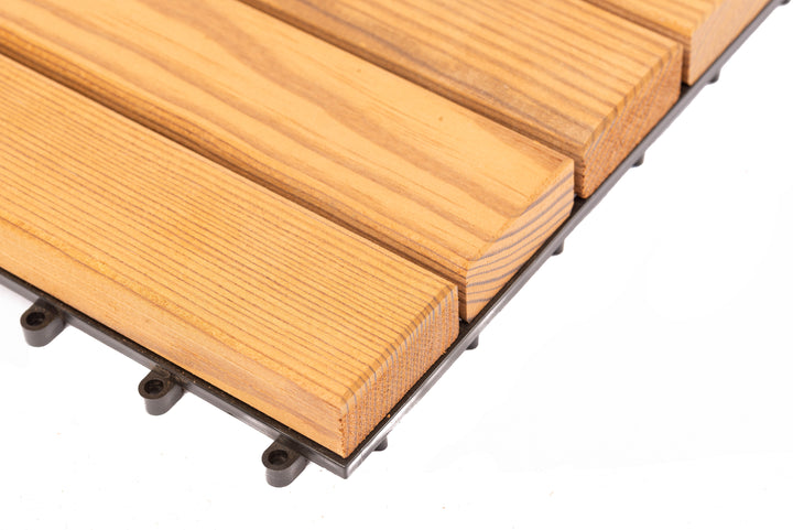 Deck Madeira Modular  Pinho Marítimo Thermo 300X300(46)mm, Exclusive, Base PVC, Preço à Unidade