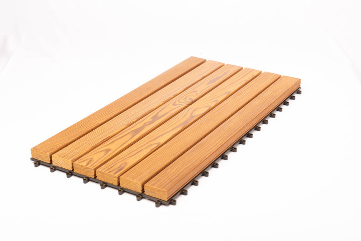 Deck Madeira Modular Pinho Marítimo Thermo 300X600(46)mm, Exclusive, Base PVC, Preço à Unidade