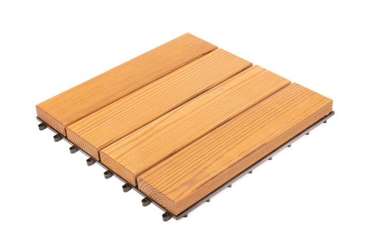 Deck Madeira Modular Pinho Marítimo Thermo 300X300(71)mm, Exclusive, Base PVC, Preço à Unidade