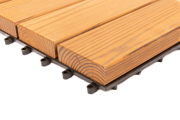 Deck Madeira Modular Pinho Marítimo Thermo 300X300(71)mm, Exclusive, Base PVC, Preço à Unidade