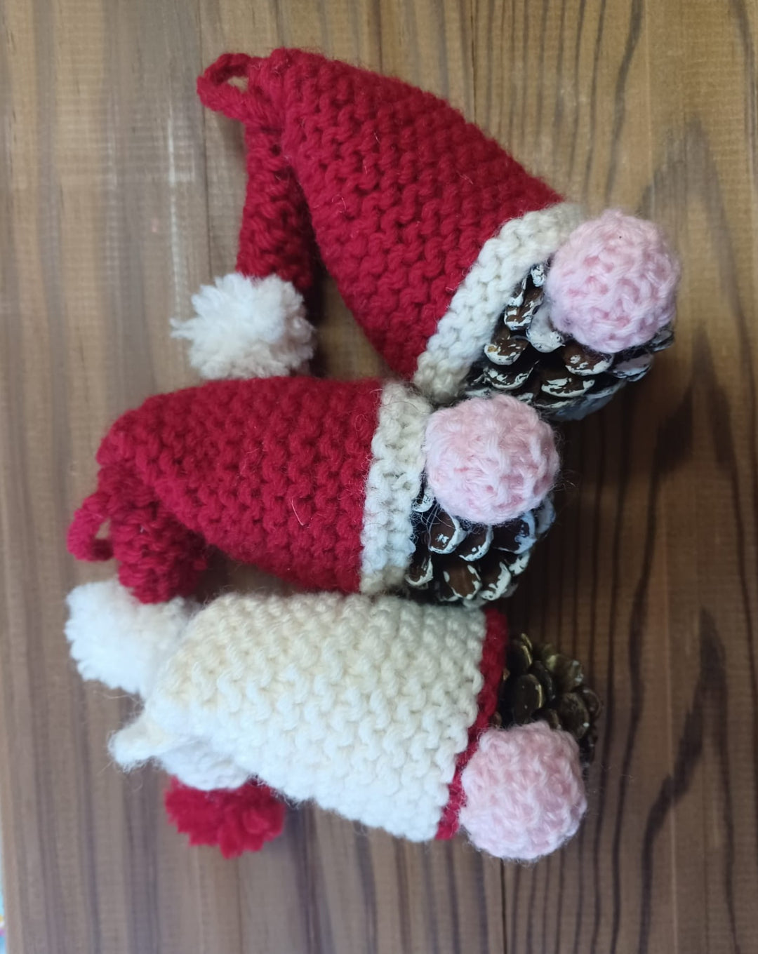 Gnomos Natal enfeites, feito à mão