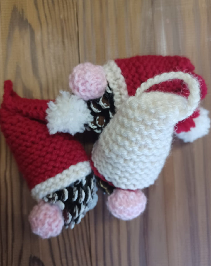 Gnomos Natal enfeites, feito à mão